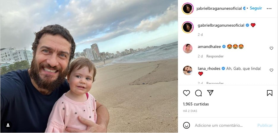 Gabriel Braga Nunes e a pequena Valentina - Foto: Reprodução