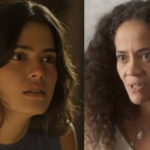 Guta (Julia Dalavia) verá Maria Bruaca (Isabel Teixeira) em estado deplorável em Pantanal e humilhará Zuleica (Aline Borges) (Foto: Reprodução / Globo)