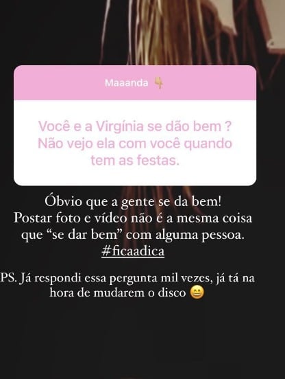 De acordo com Jéssica Costa, relação de familiares está bem (Reprodução)