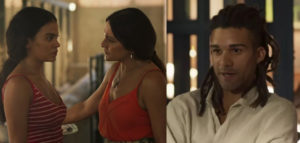 Não toma jeito: Muda (Bella Campos) se interessa por Marcelo (Lucas Leto) e leva invertida de Filó (Dira Paes) em Pantanal (Foto: Reprodução / Globo)