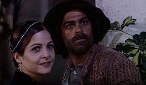Marcela e Petruchio serão vistos por Catarina em O Cravo e a Rosa (Foto: Reprodução / Globo)