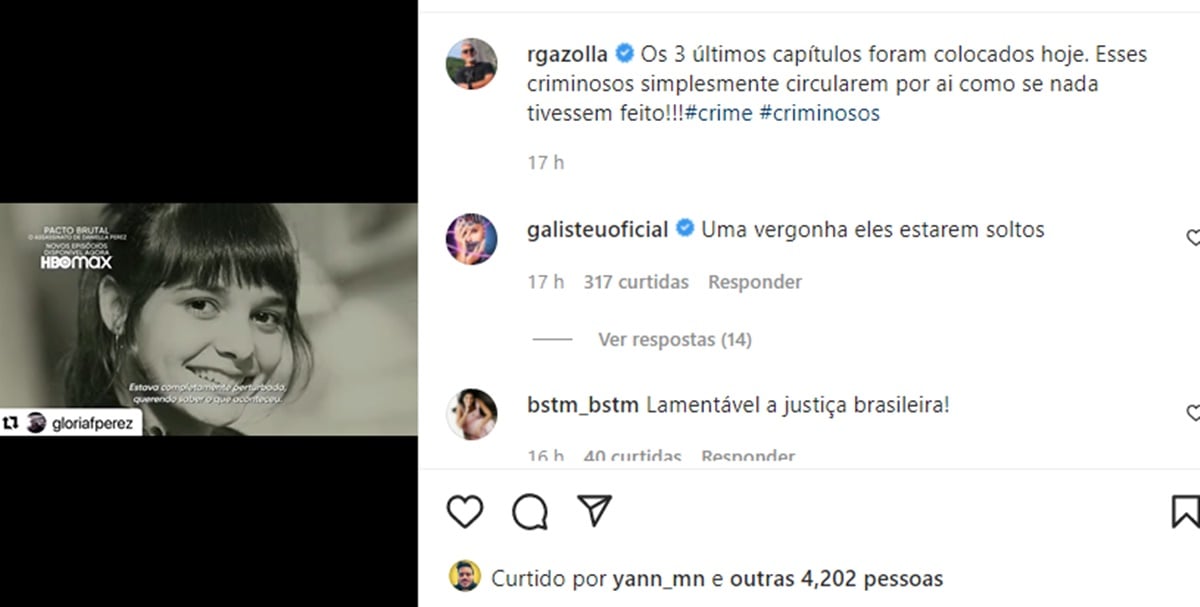 Raul Gazolla anuncia novos episódios de documentário e Adriane Galisteu emite opinião feroz