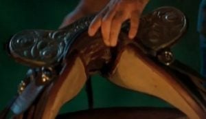 José Leôncio (Marcos Palmeira), criou uma espécie de reality show em Pantanal para ver qual dos herdeiros fica com a sela de prata (Foto: Reprodução / Globo)