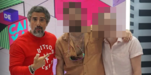 Mion ao lado de galã e do seu companheiro (Foto: TV Globo)