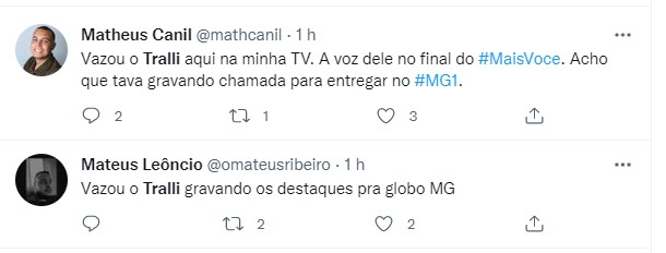 Áudio vazado de Tralli na Globo repercutiu2 no Twitter Áudio vazado de Tralli na Globo repercutiu2 no Twitter