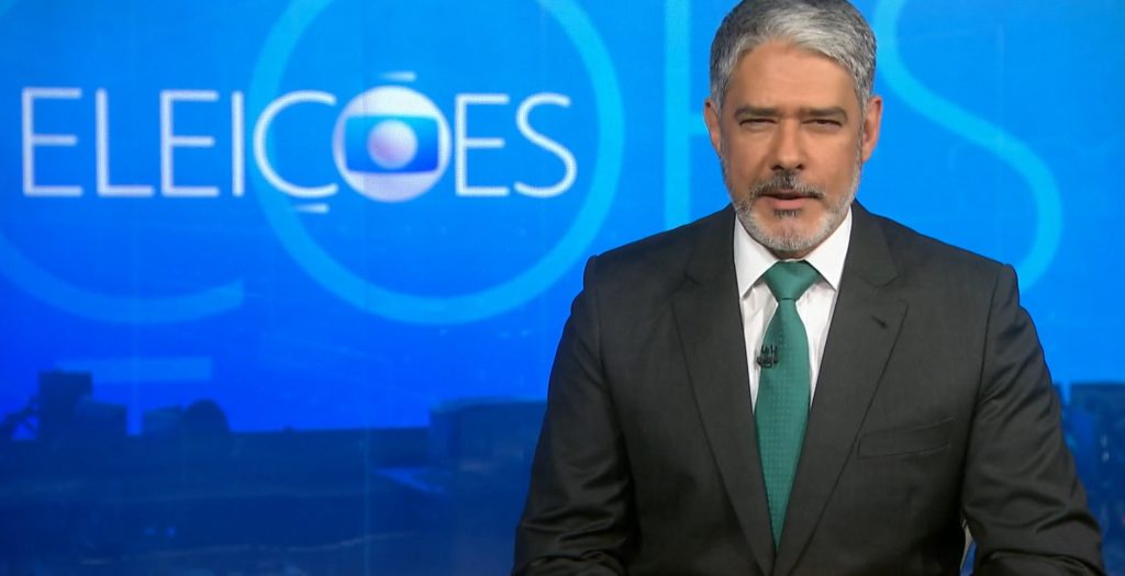 William Bonner na primeira chamada das entrevistas com candidatos à presidência no JN- Foto: Reprodução/Globo