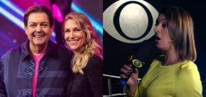 Catia Fonseca entrou de supresa nos estúdios do Faustão e arrancou algumas declarações de Anne Lottermann- Foto: Montagem/TV Foco