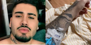 Kevinho surgiu ligado a aparelhos após acidente (Imagem: Montagem)