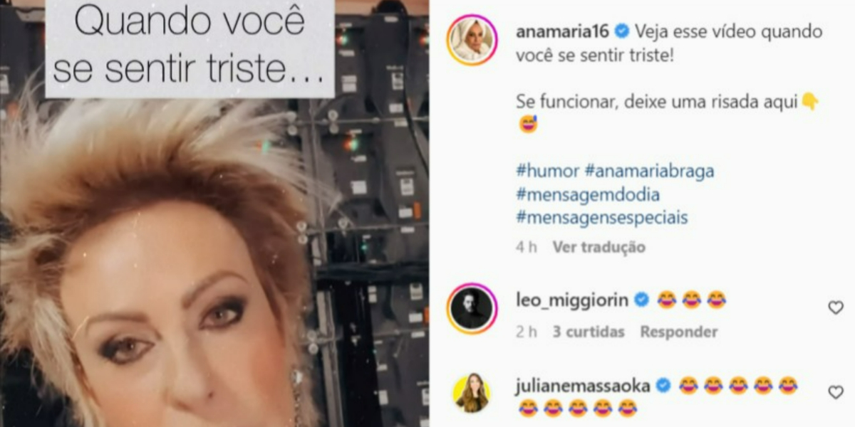 Ana Maria Braga divertiu os fãs nas redes sociais (Foto: Reprodução/Instagram) Ana Maria Braga divertiu os fãs nas redes sociais (Foto: Reprodução/Instagram)