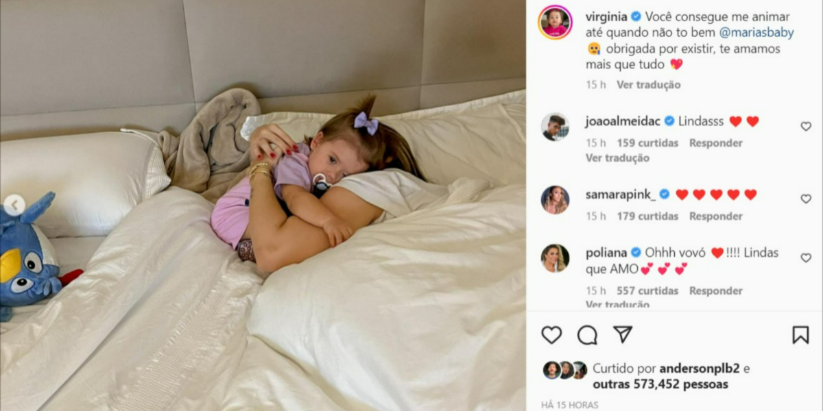 Poliana Rocha comentou em postagem de Virgínia Fonseca com Maria Alice (Foto: Reprodução/Instagram) Poliana Rocha comentou em postagem de Virgínia Fonseca com Maria Alice (Foto: Reprodução/Instagram)