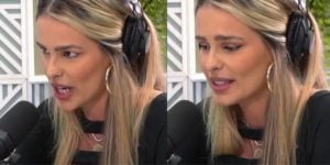 Yasmin Brunet durante entrevista - Reprodução Youtube