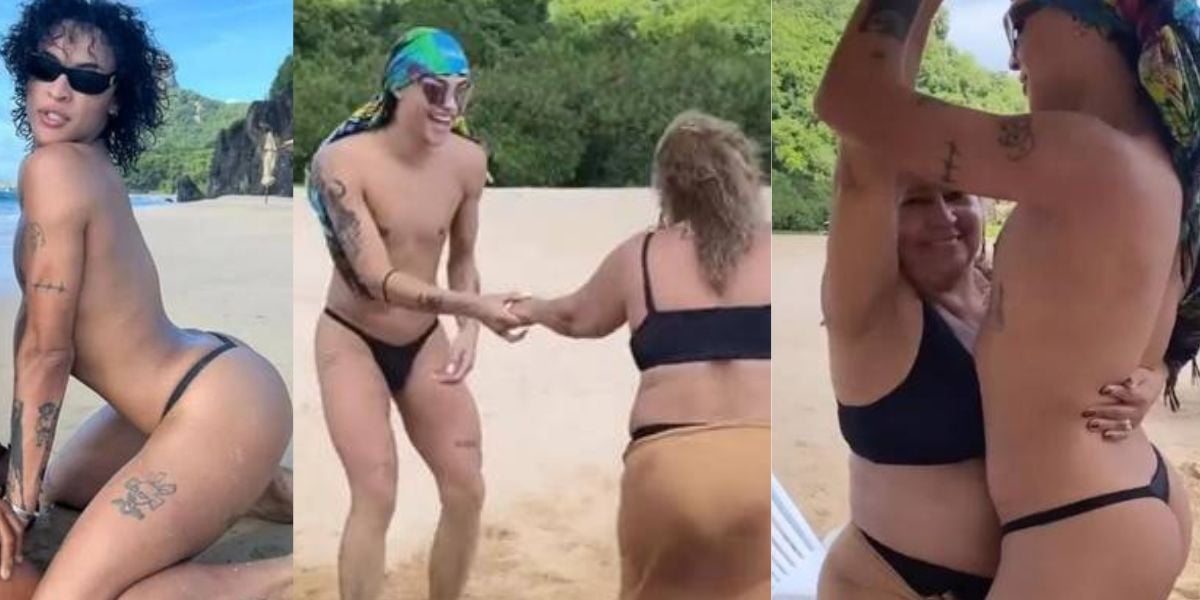 Mãe expõe fotos sensuais de Pabllo Vittar em Fernando de Noronha
