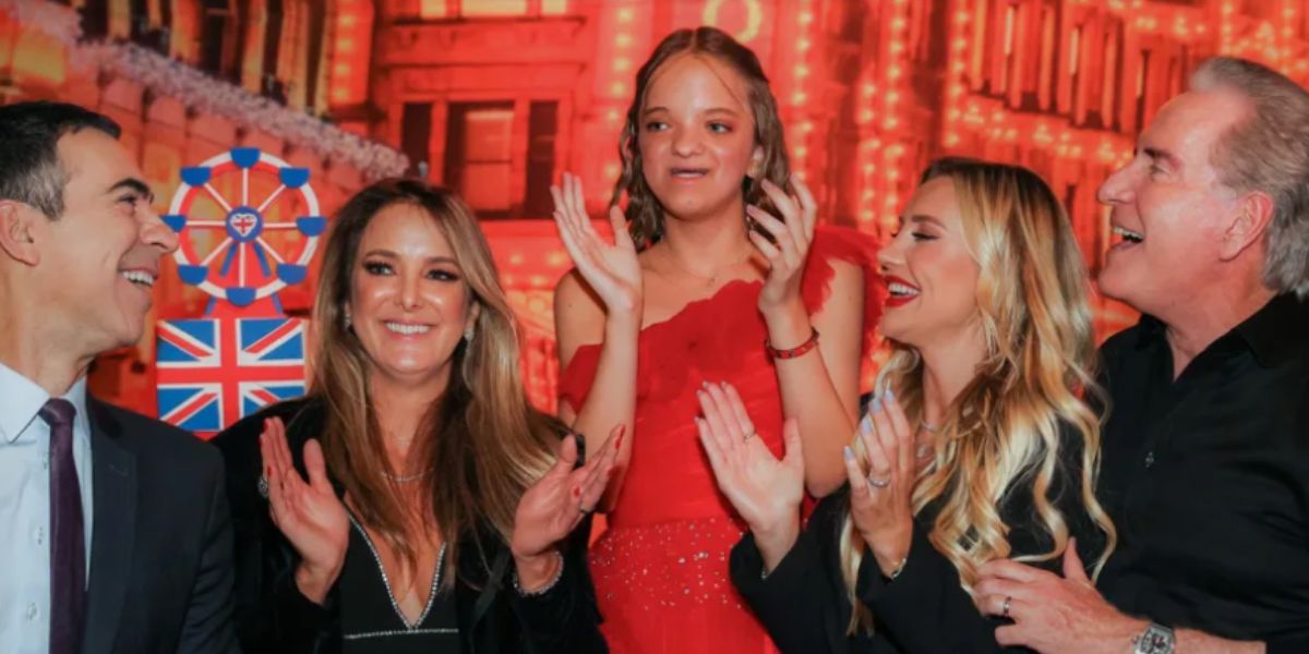 Rafaella Justus, com sua mãe Ticiane Pinheiro e familiares, em seu aniversário (Reprodução)