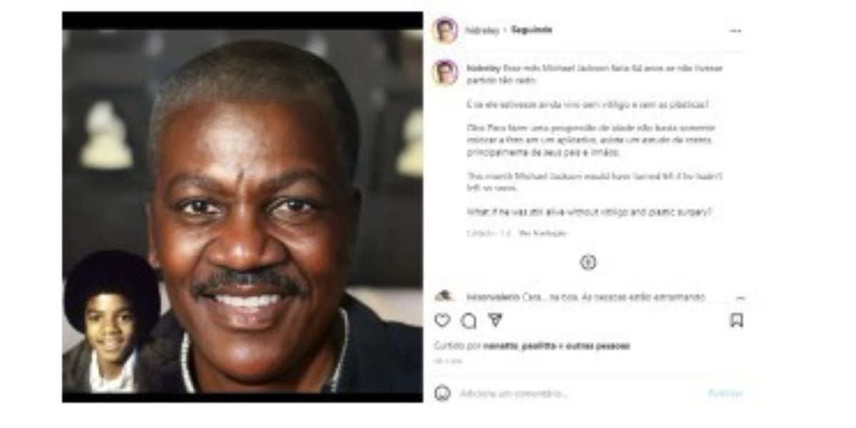 Artista plástico recria rosto do cantor Michael Jackson aos 64 anos e como ele seria sem vitiligo e cirurgias - Reprodução