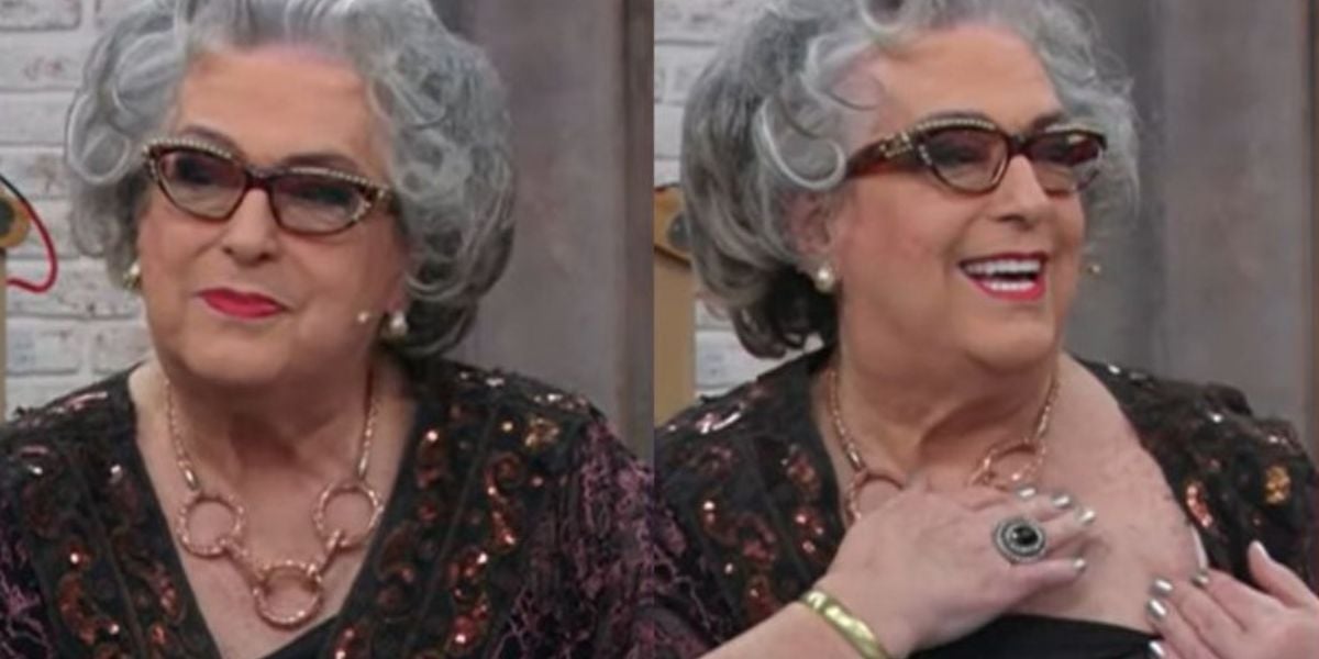 Apresentadora Mamma Bruschetta surpreende telespectadores e puxa blusa para mostrar detalhe inusitado no seu corpo  - Reprodução