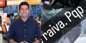 Caio Maciel, da Globo, tem vidro do carro completamente destruído e faz denúncia: 