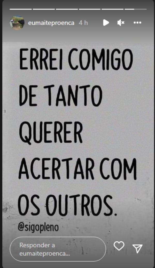 Publicação de Maitê Proença (Imagem: Reprodução)