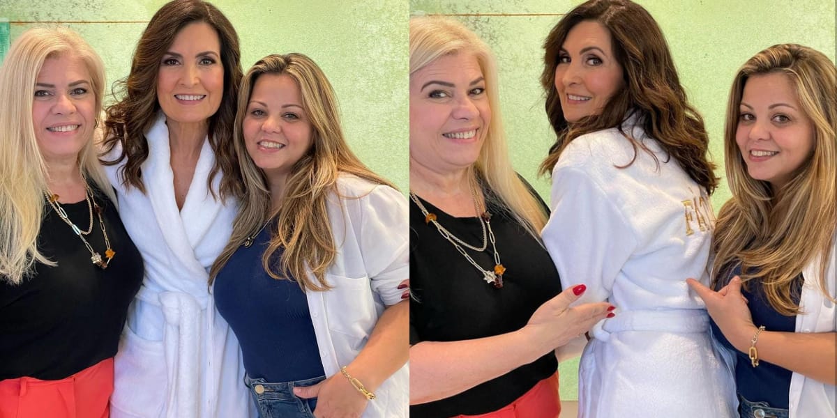 Fátima Bernardes com suas amigas nos bastidores da Globo (Foto: Instagram)