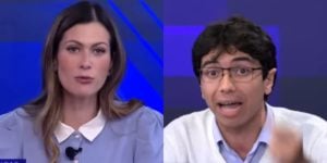 Jornalista da Jovem Pan batem-boca ao vivo (Reprodução: Montagem TV Foco)