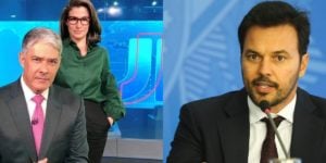 Fábio Faria jogou indiretas para William Bonner e Renata Vasconcellos (Montagem: Divulgação Globo /Valter Campanato/Agência Brasil)