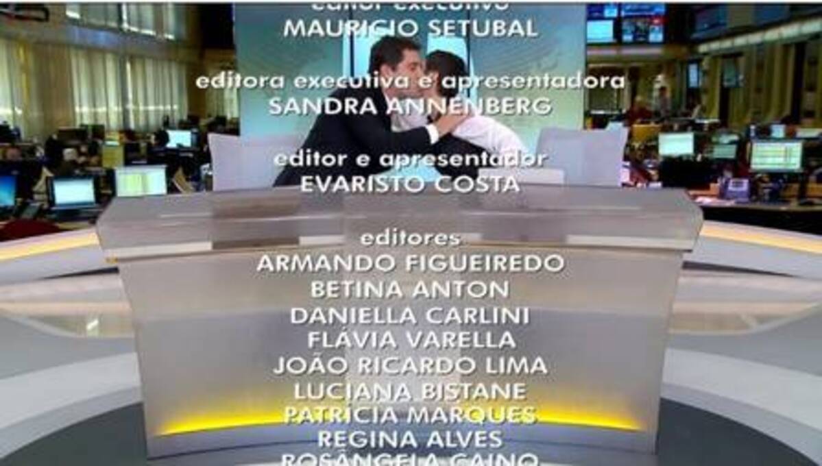 Há 5 anos, Evaristo Costa se despedia de Sandra Annenberg, do Jornal Hoje e da Globo (Foto: Reprodução / Globo)