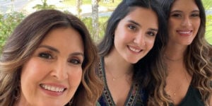 Fátima Bernardes ao lado das filhas, Bia Bonemer e Laura - Foto: Reprodução