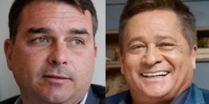 Flávio Bolsonaro e Leonardo (Foto: Montagem)