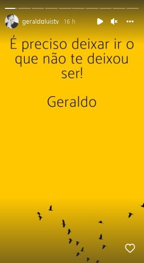 Geraldo Luís deixou recado aos seguidores e surpreender (Foto: Reprodução)