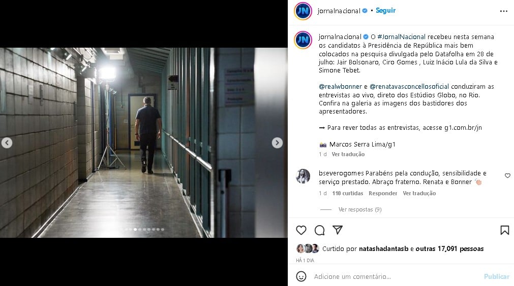 William Bonner surgiu andando por corredor solitário da Globo (Foto: Reprodução/ Instagram) William Bonner surgiu andando por corredor solitário da Globo (Foto: Reprodução/ Instagram)