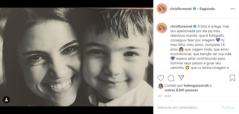 Chris Flores homenageia Gabriel em seu aniversário (Foto: Reprodução/Instagram)