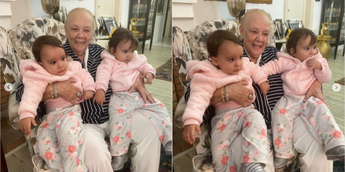 Mãe de Joaquim Lopes, dona Laura Helena, ao lado das filhas gêmeas dele - Foto: Reprodução