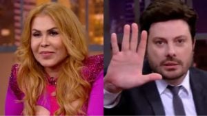 Joelma tem pergunta exposta por fã e Danilo Gentili pede atenção (Reprodução/ SBT)