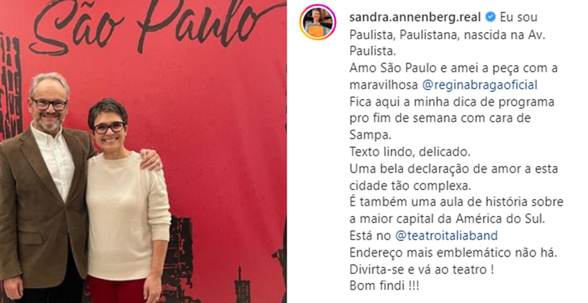 Sandra Annenberg ao lado do marido, o jornalista Ernesto Paglia