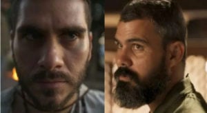 Trindade (Gabriel Sater) fará uma aparição bizarra para alertar Alcides (Juliano Cazarré) em Pantanal (Foto: Reprodução / Globo)