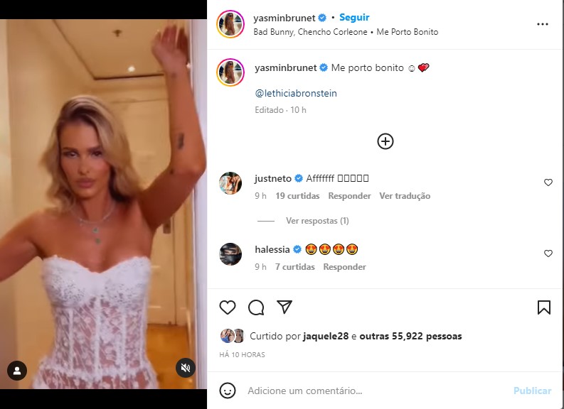 Yasmin Brunet esbanja corpão em forma - Foto: Reprodução
