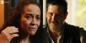 Zuleica fica abismada com Tenório na novela Pantanal (Foto: Reprodução/Globo/Colagem/Thais Teles)