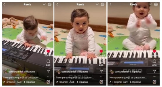Filha caçula do cantor Daniel surpreende ao mostrar que talento corre no sangue com apenas 8 meses de vida - Foto: Reprodução