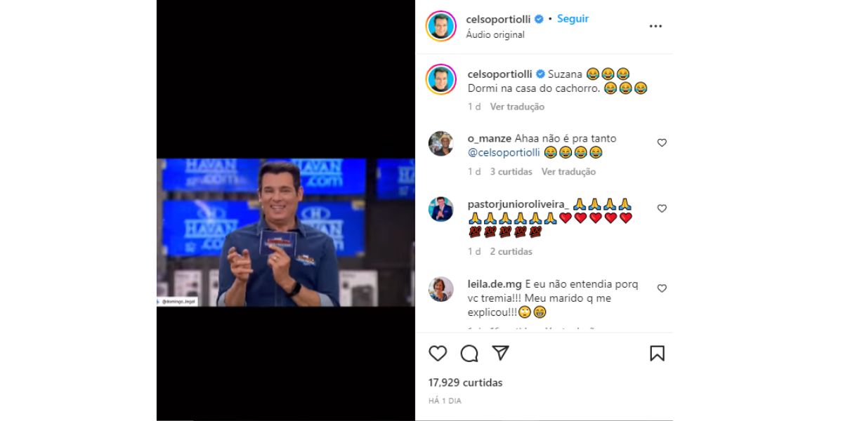 Celso Portiolli publica vídeo onde treme ao falar da esposa Celso Portiolli publica vídeo onde treme ao falar da esposa