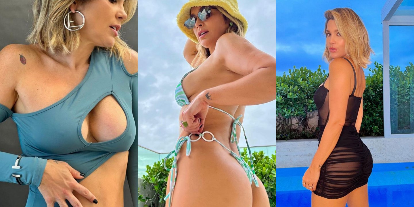 Flávia Alessandra exibindo o corpão (Imagem: Montagem/TV Foco)