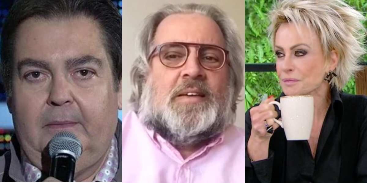 Leão Lobo com Faustão e Ana Maria Braga (Imagem: Montagem)