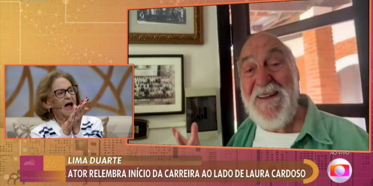 Laura Cardoso e Lima Duarte no "Encontro" (Foto: Reprodução/TV Globo)