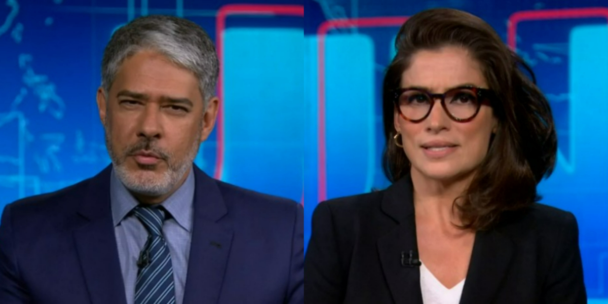 William Bonner e Renata Vasconcellos no "Jornal Nacional" de hoje (Foto: Reprodução/TV Globo)