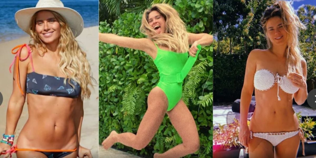 De biquíni fino, Carolina Dieckmann exibe beleza natural e fotos provam que é uma das mulheres mais linda do Brasil