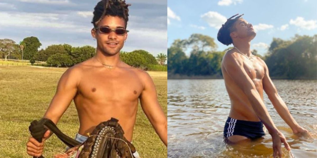 Lucas Neto, um dos homens mais gatos de Pantanal é gay, trocou declarações de amor e muitos nem conseguiam fazer ideia (Foto: Reprodução)
