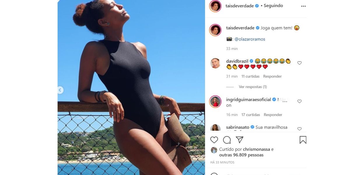 Tais Araújo com belo maiô