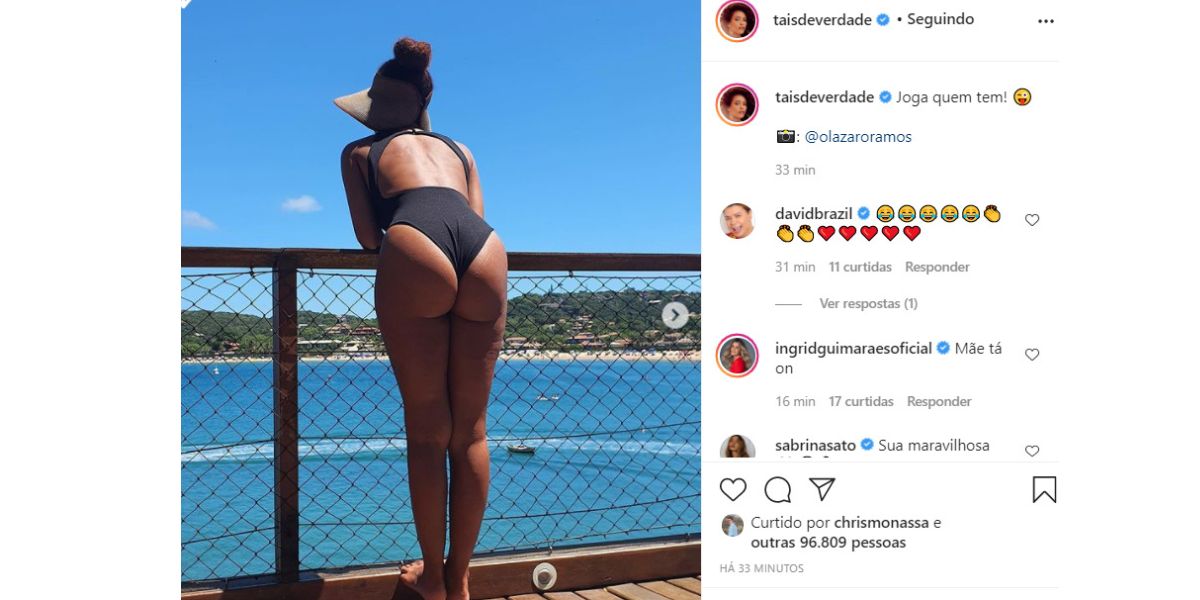 Tais Araújo com maiô fio dental