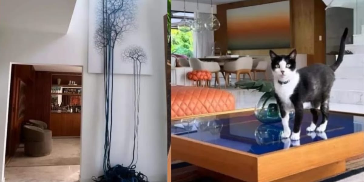 Sala de jantar e decorações assinadas por 'Os Gêmeos' (Reprodução: Instagram)