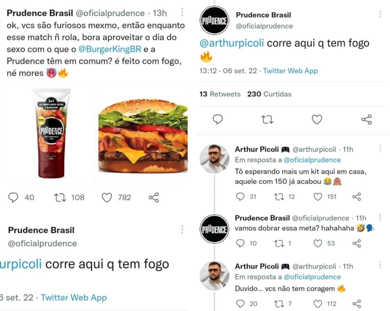 Marcas em interação com Arthur Picoli (Foto/; Reprodução/Twitter)