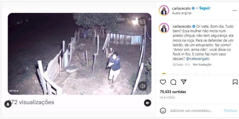 Carla Cecato manda recado para Ivete Sangalo (Foto: Reprodução/Instagram)