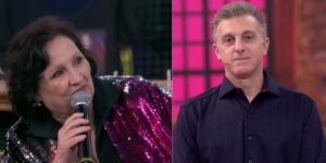 Dona Déa Lúcia e Luciano Huck durante o programa Domingão (Foto: Reprodução/ Globo)